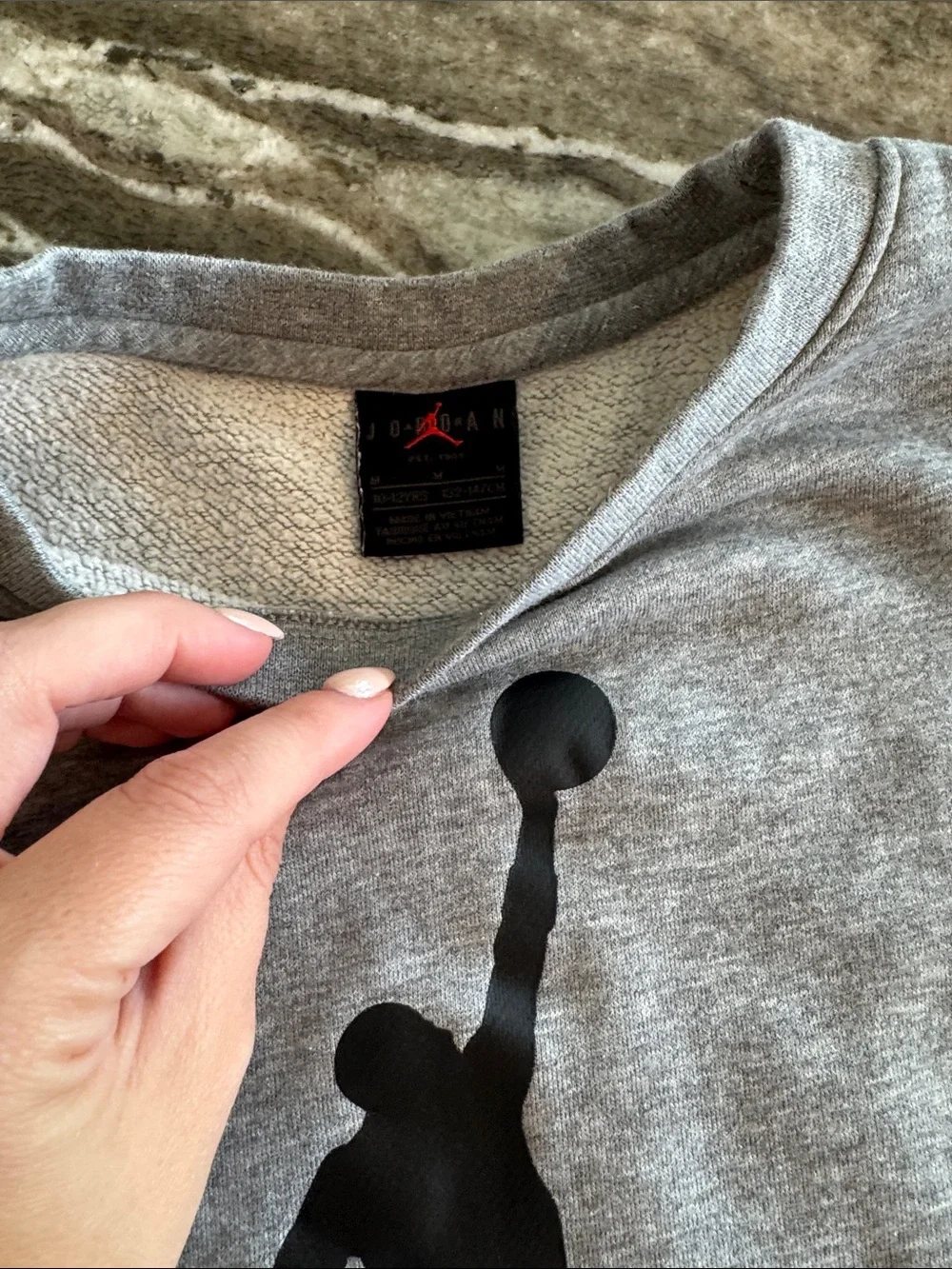 Jordan Youth Gray Crewneck Sweatshirt & Black Joggers Set